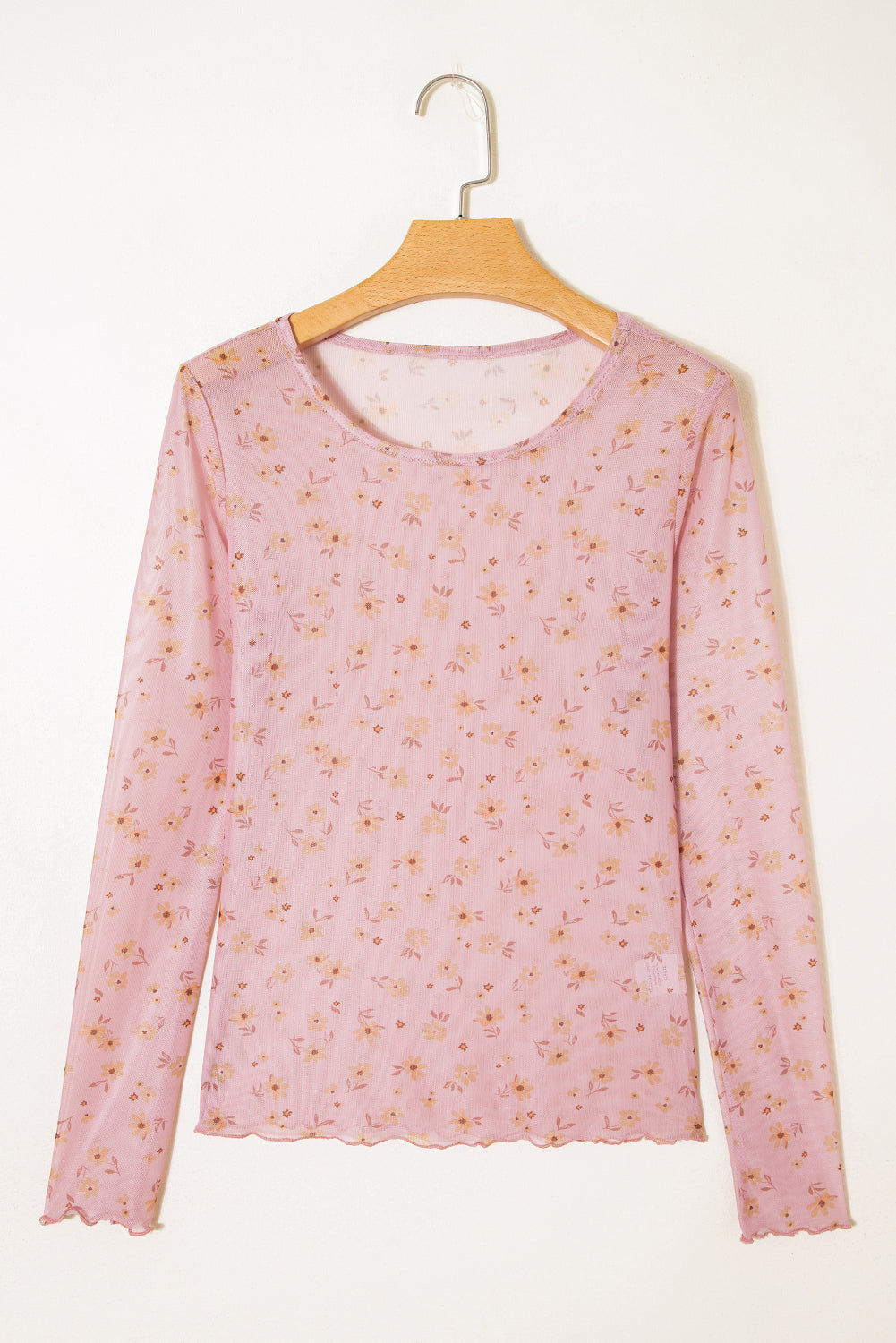 Floral Mesh Long Sleeve Top