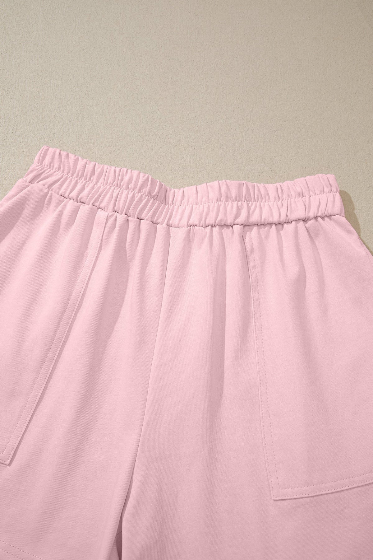 Solid Stitched Tank Top & Elastic Short Set