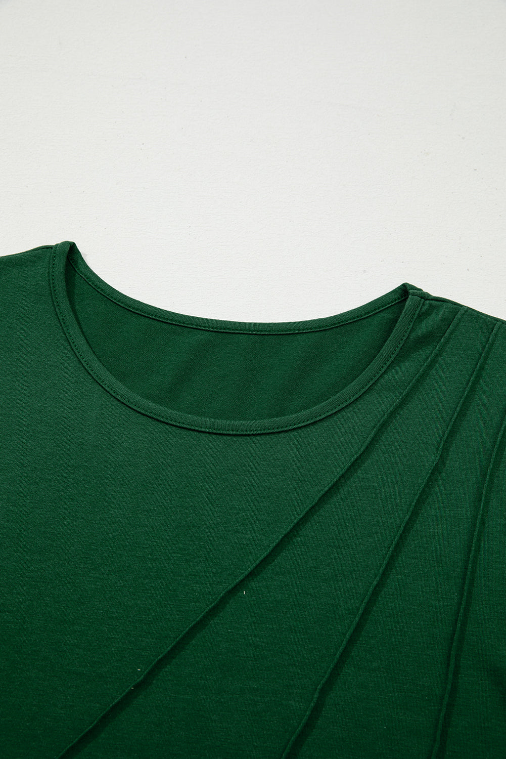 Solid Asymmetric Seam Long Sleeve Top