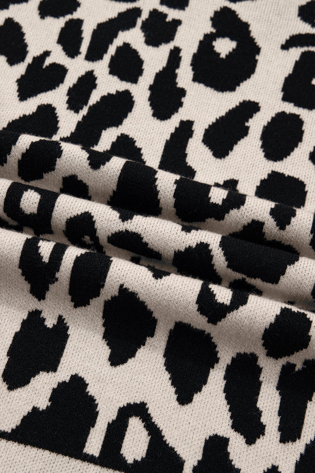 Leopard Mock Neck Short Sleeve Sweater