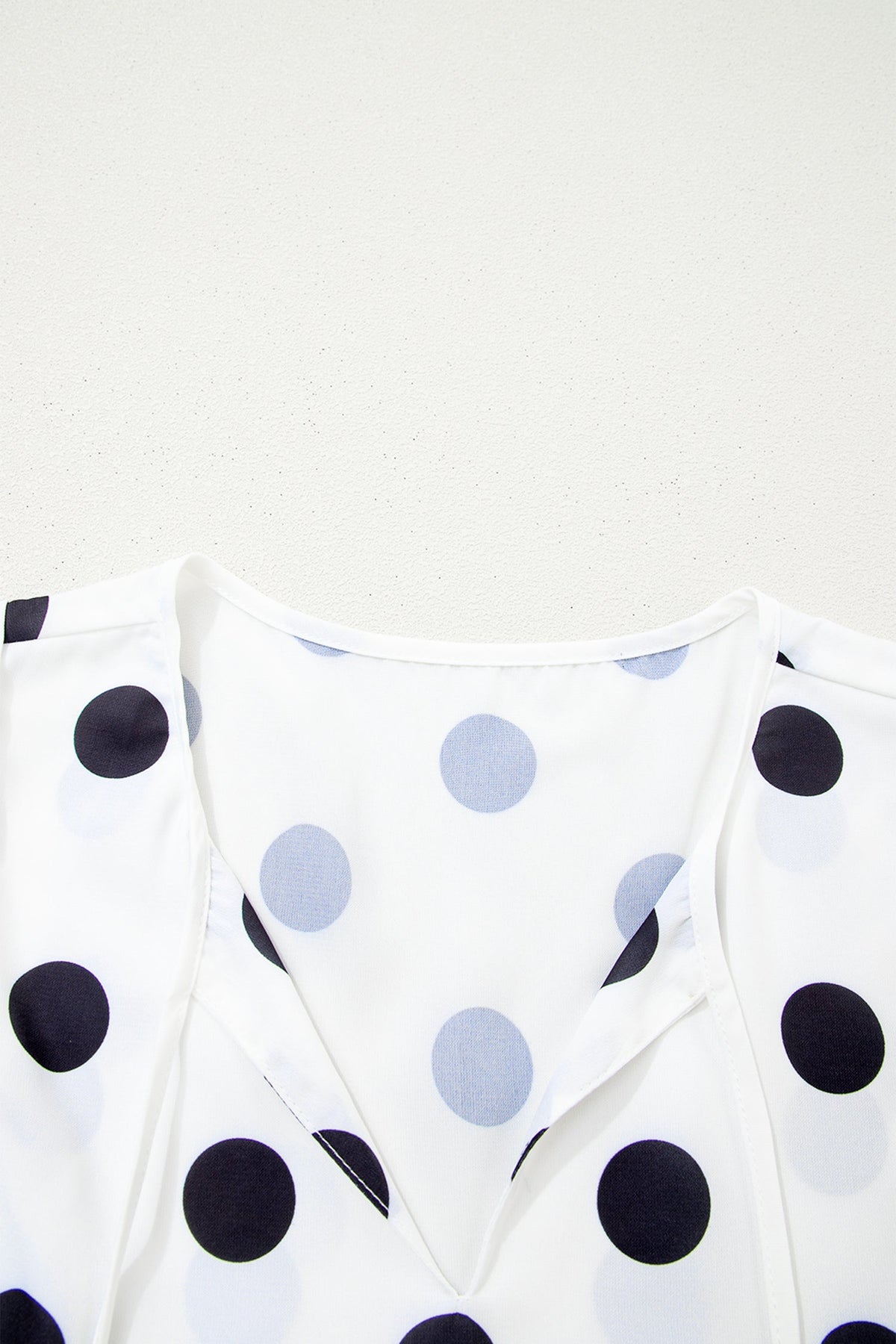 Polka Dot Stripe Patchwork Flutter Sleeve Babydoll Blouse