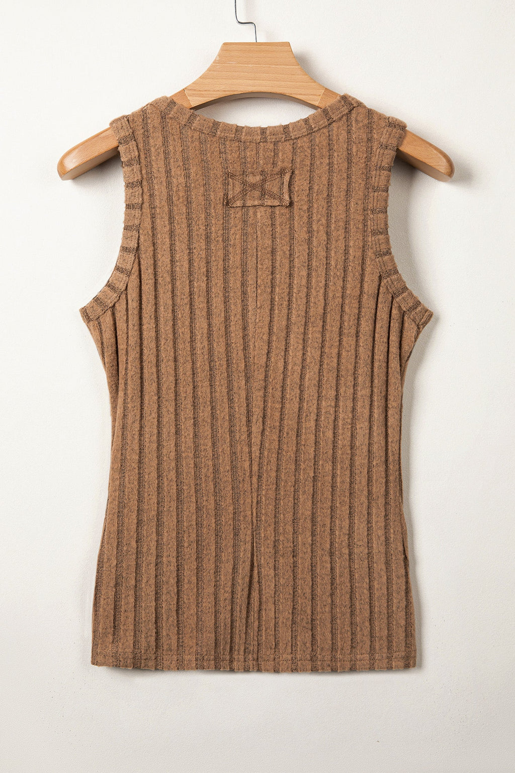 Solid Ribbed Knit Mineral Wash Tank Top