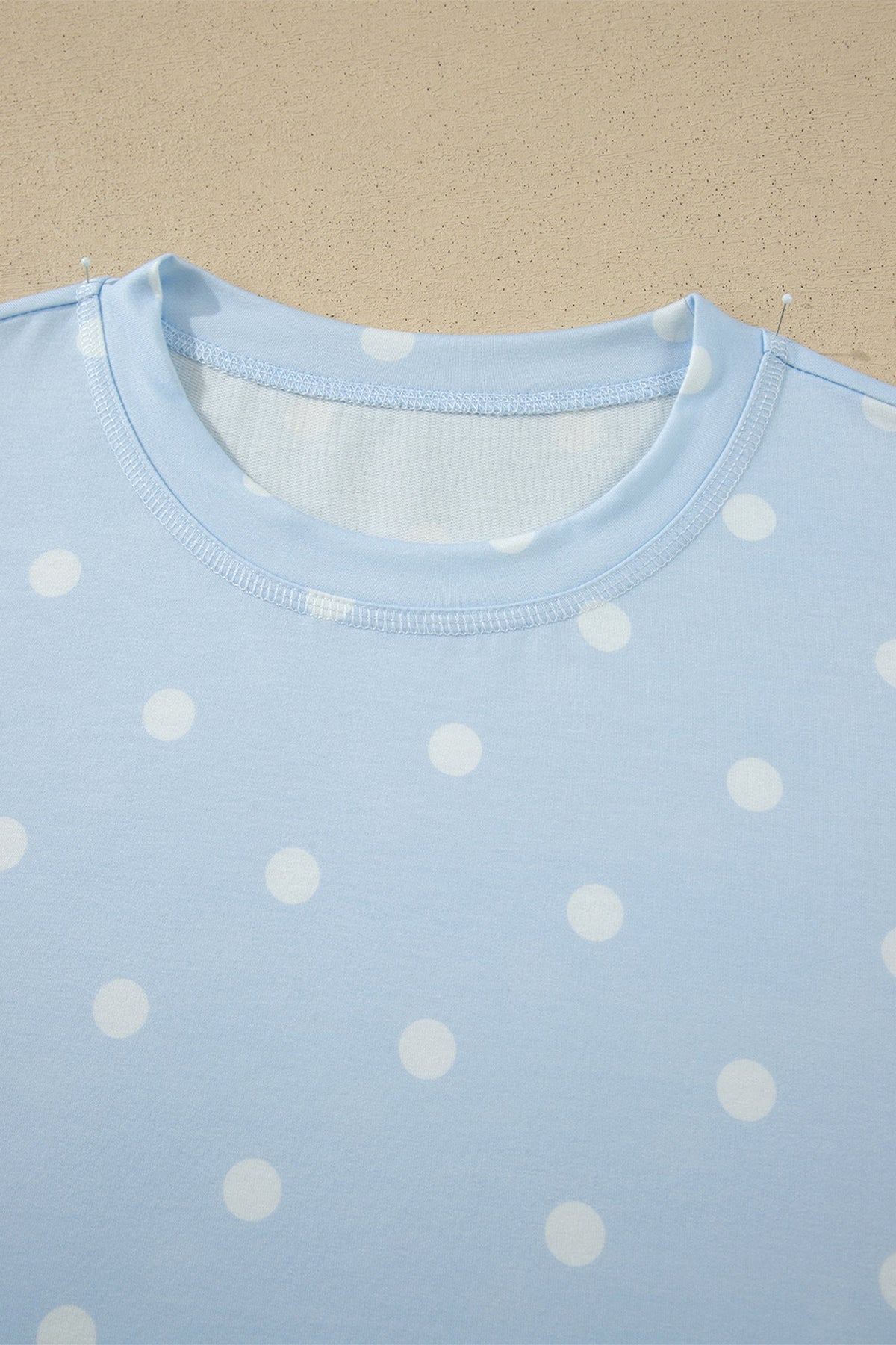 Polka Dot Loose Tee & Drawstring Shorts Set