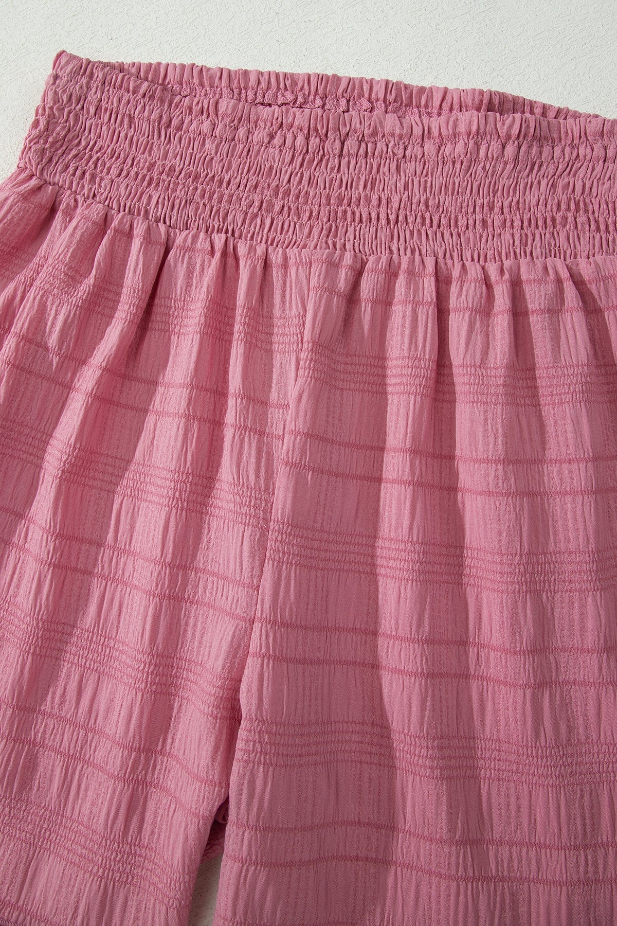 Solid Textured Square Neck Top & Shorts Set
