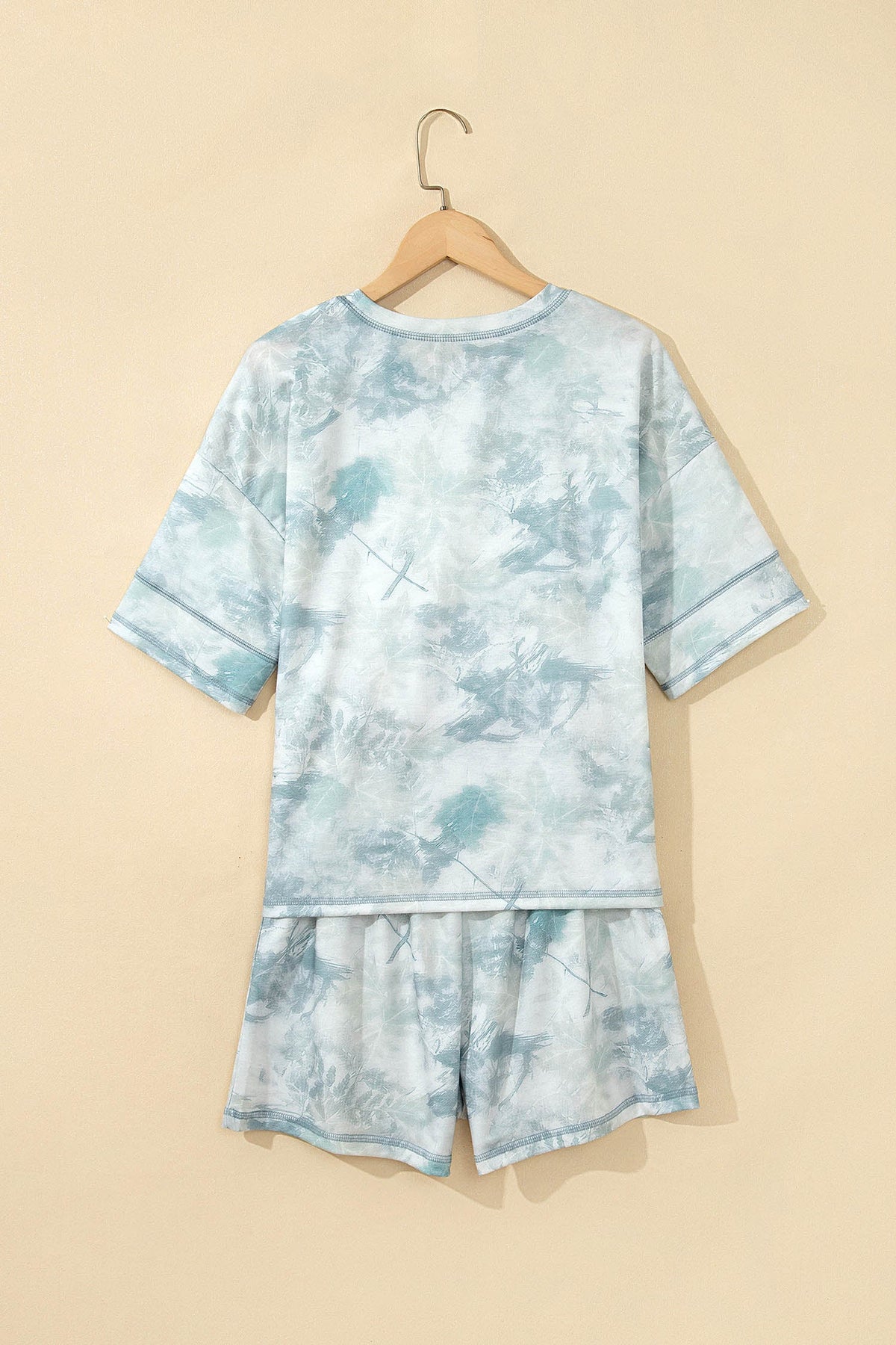 Camo Short Sleeve Top & Elastic Waist Shorts Set