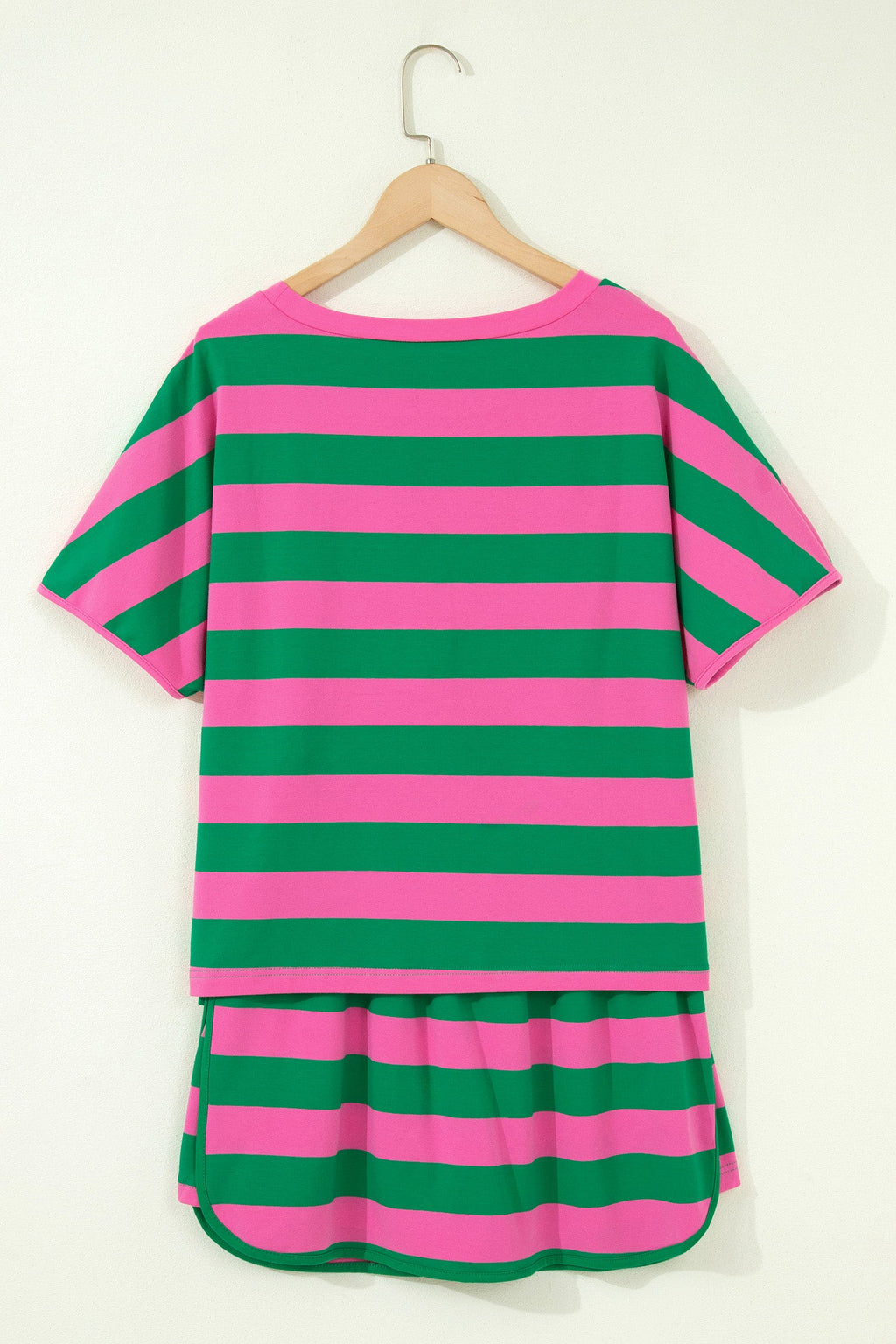 Stripe Dolman Tee & Drawstring Skort Set
