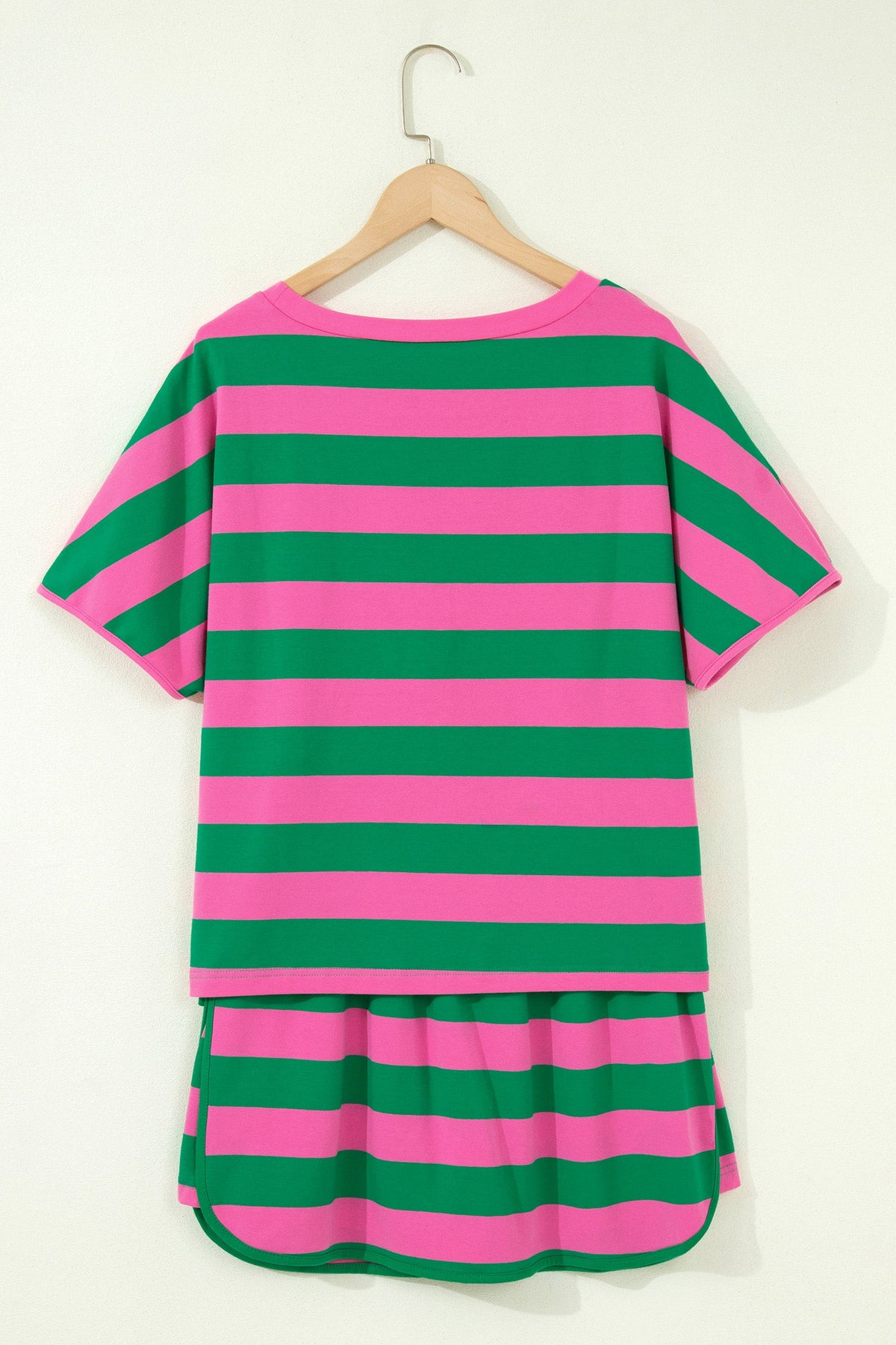 Stripe Dolman Tee & Drawstring Skort Set