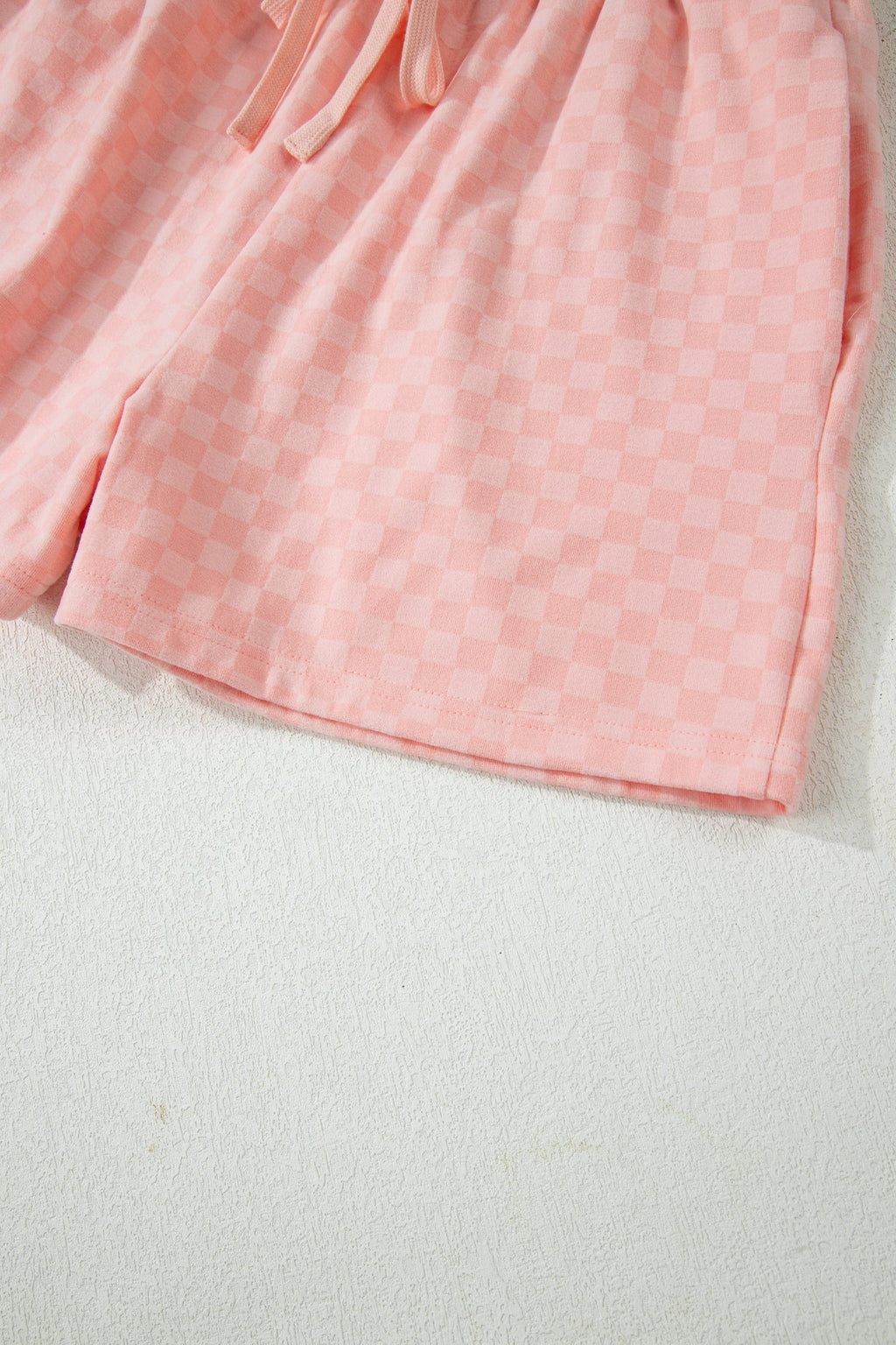 Checker Long Sleeve Pullover and Shorts Set