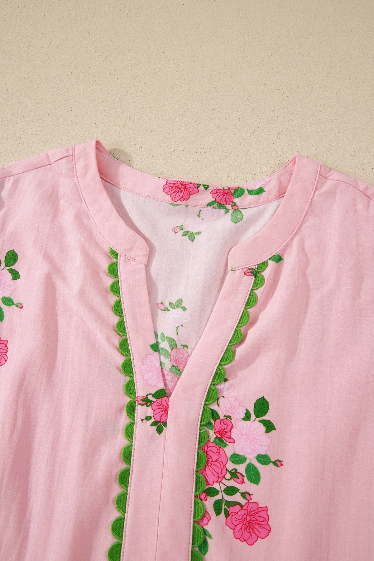 Floral Notched Neck Flutter Sleeve Maxi Dress
