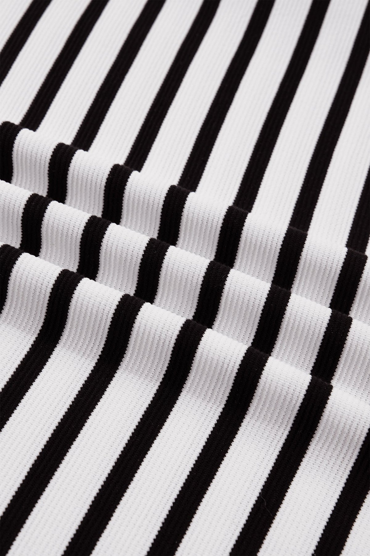 Stripe Colorblock Puff Sleeve Polo Collar Blouse