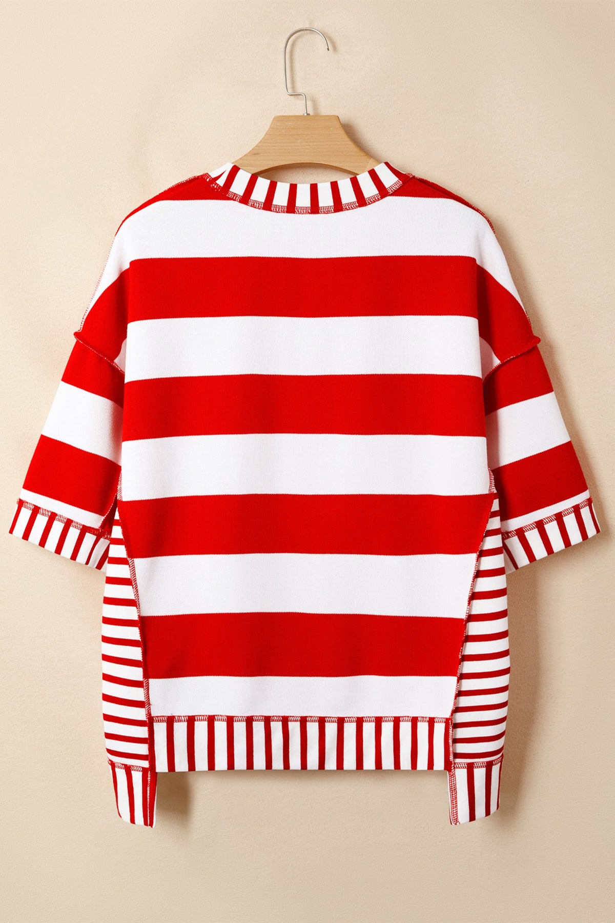 Americana Stripe Sequin Bow Short Sleeve Top