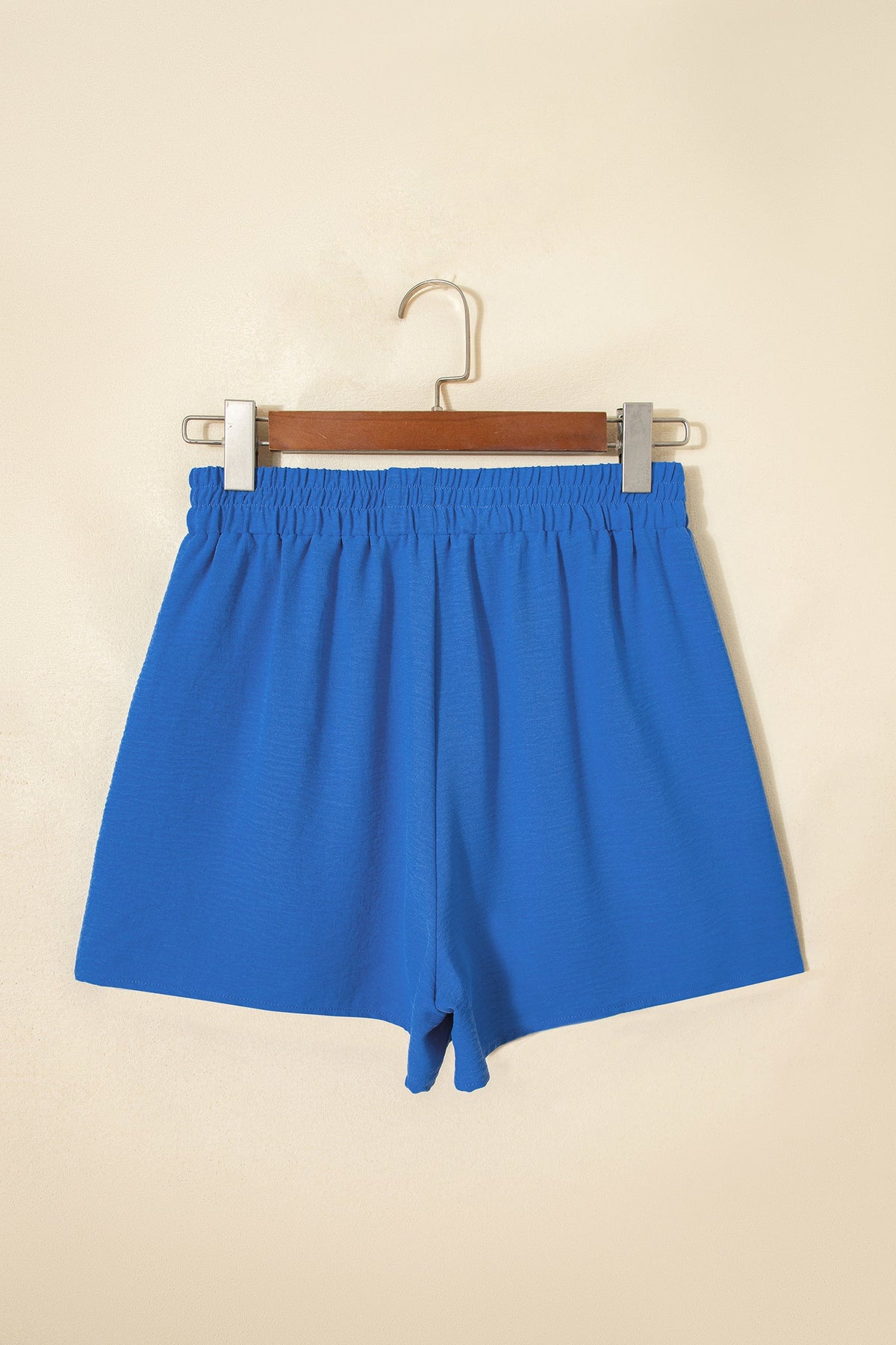 Solid Crinkle Textured Elastic Waist Skort
