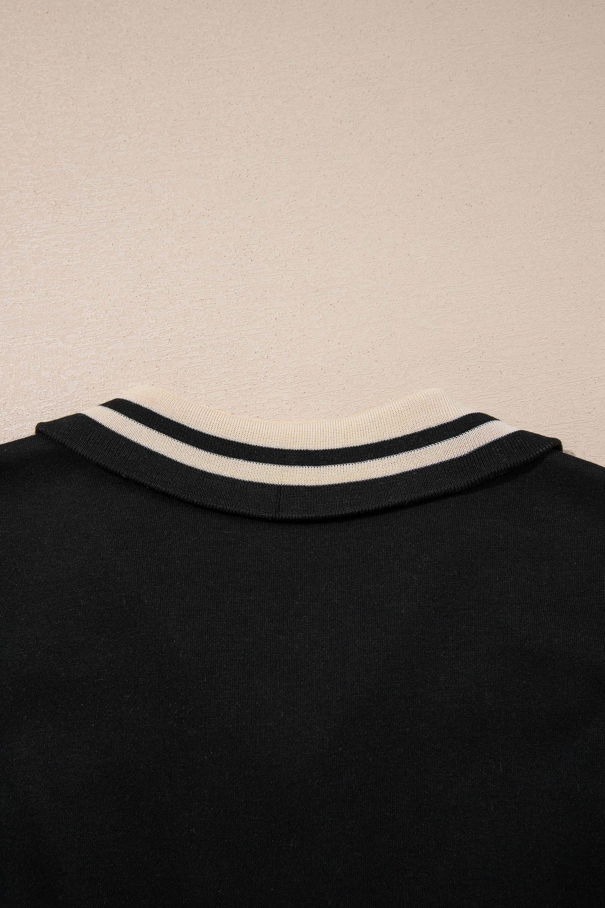Stripe Trim Zipped Polo Collar Tee Dress