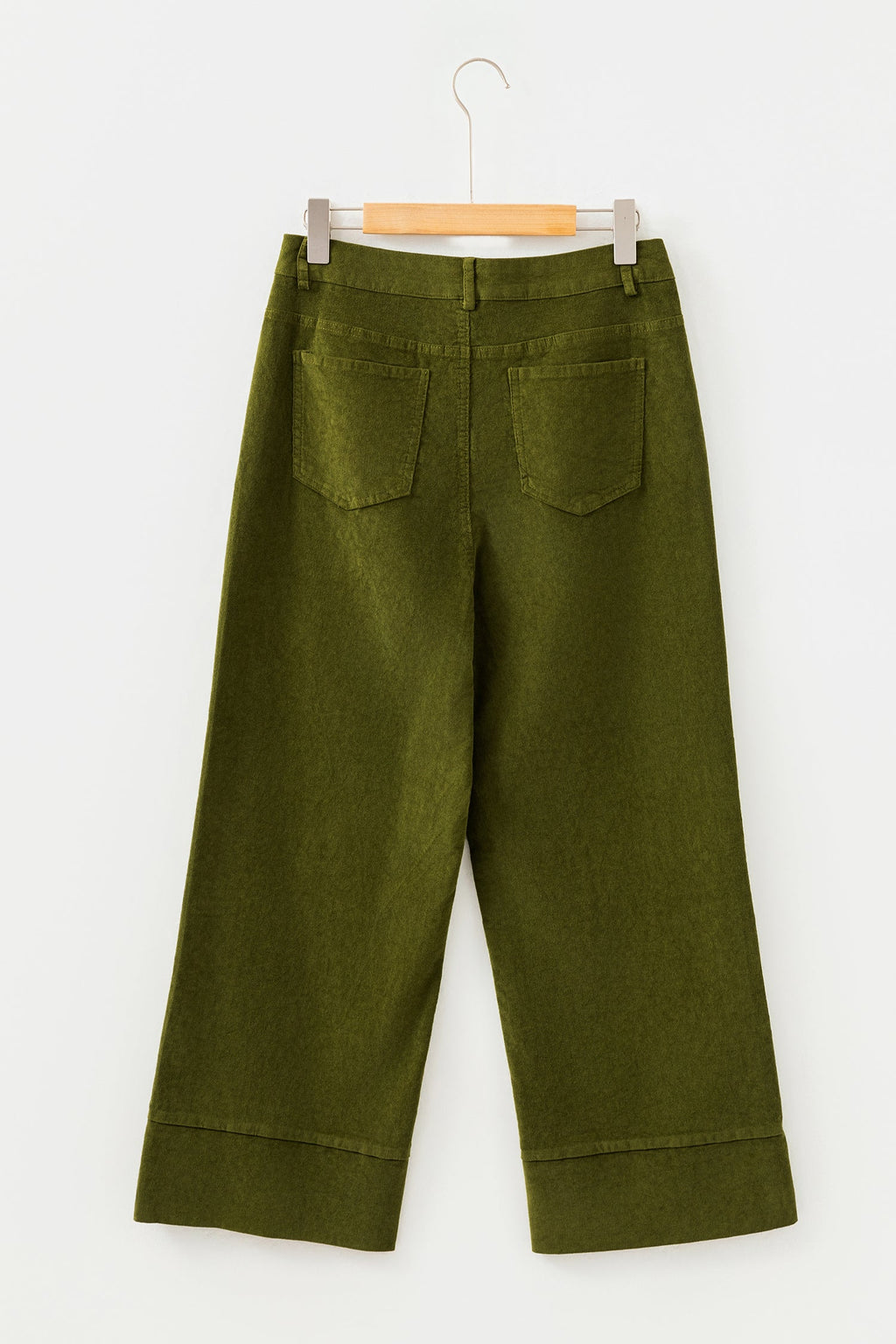 Solid Corduroy High Waist Wide Leg Pants