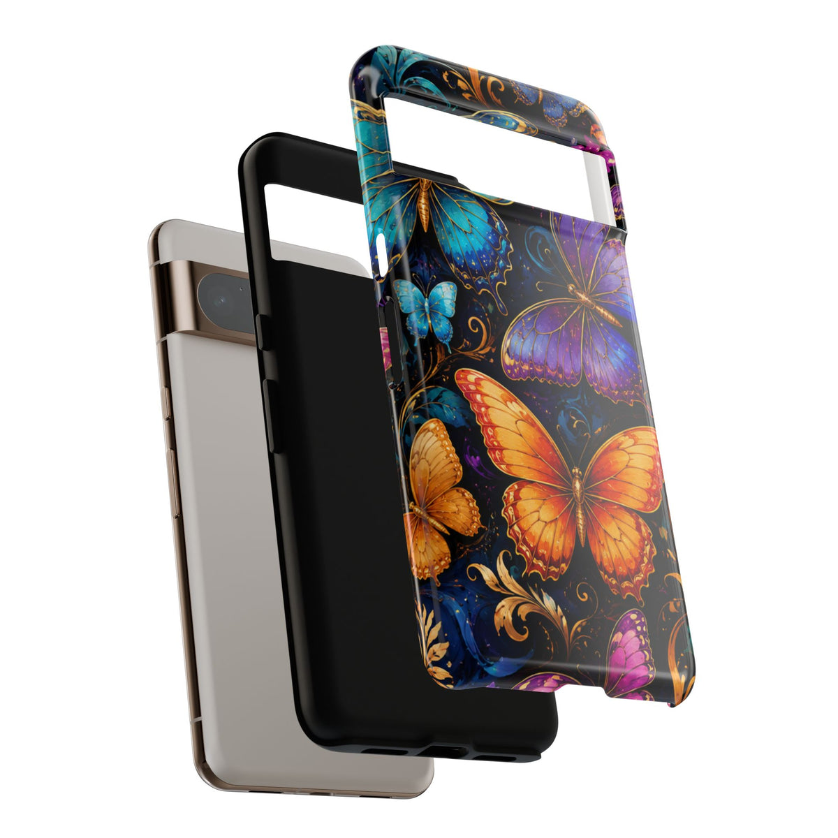 Butterfly Tough Phone Case — Colorful Floral Butterflies Protective Cover