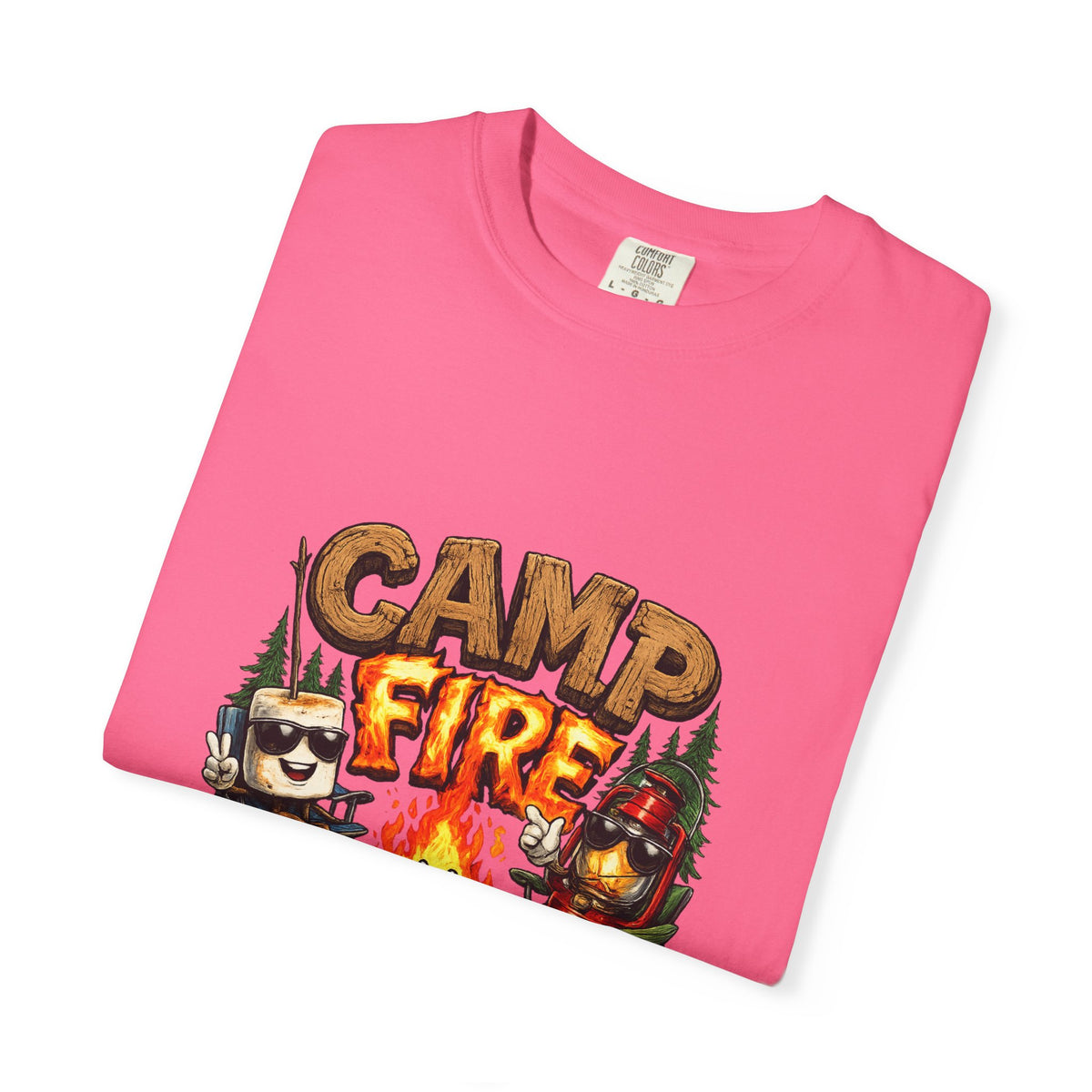 Campfire Gang T-Shirt | Camping Cartoon S'mores Bonfire Design