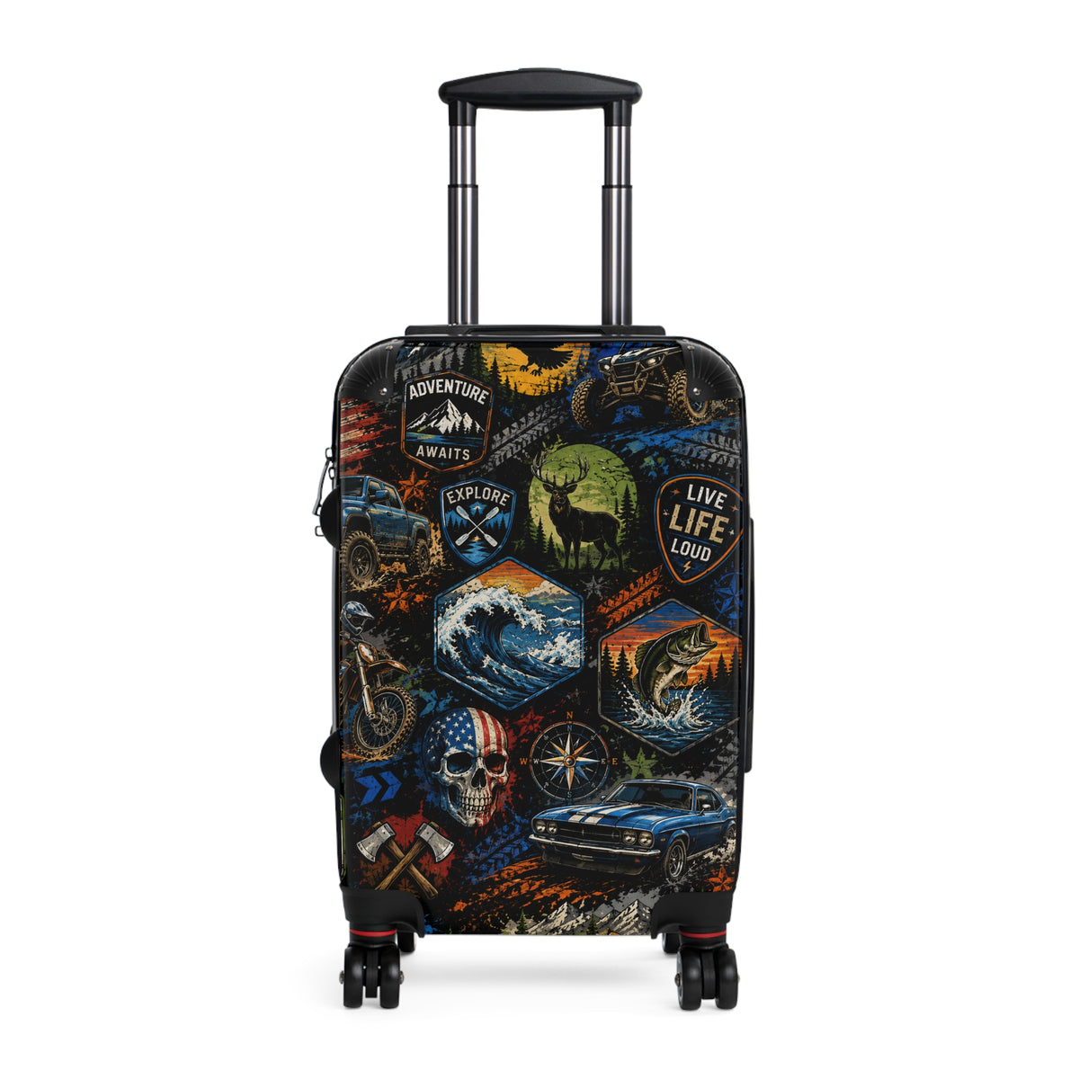 Adventure Patch Carry-On Suitcase — Live Life Loud Travel Luggage