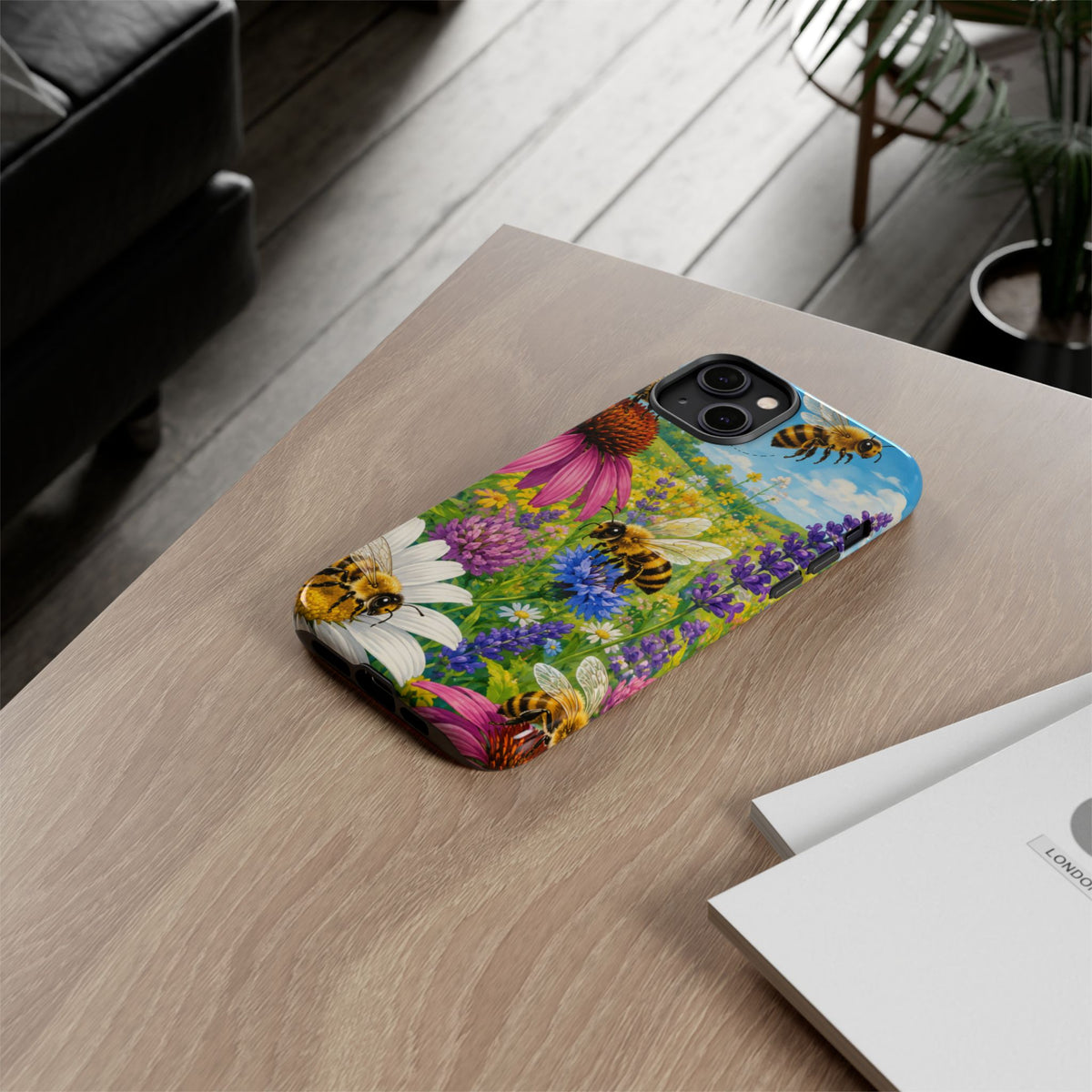 Bee Meadow Phone Case — Floral Honeybee Protective Cover