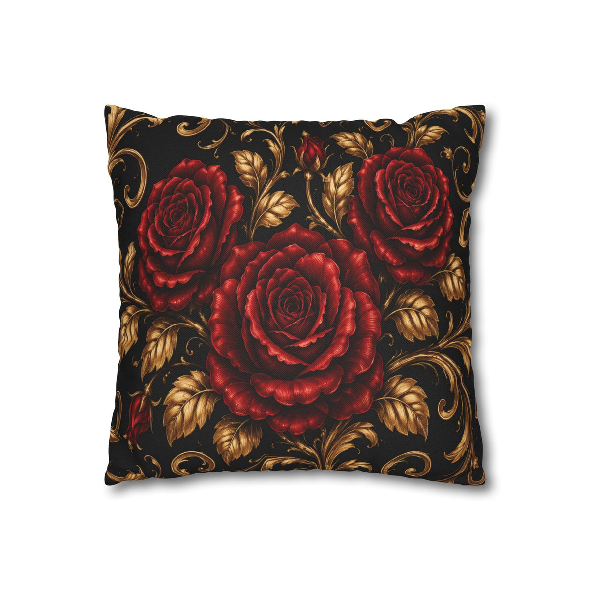 Vintage Red Roses Pillowcase | Spun Polyester Square Pillowcase