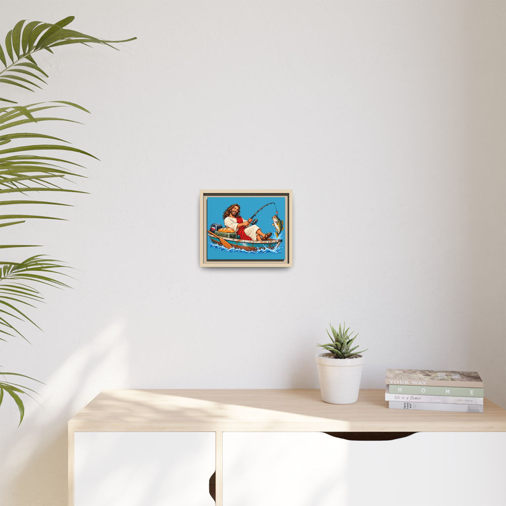 Matte Canvas, Framed (Multi-color) -Jesus Goes Fishing