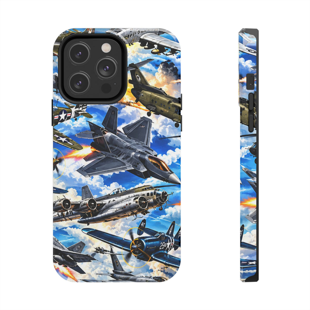 Military Aircraft Tough Phone Case – Vintage & Modern Jet Fighter Print