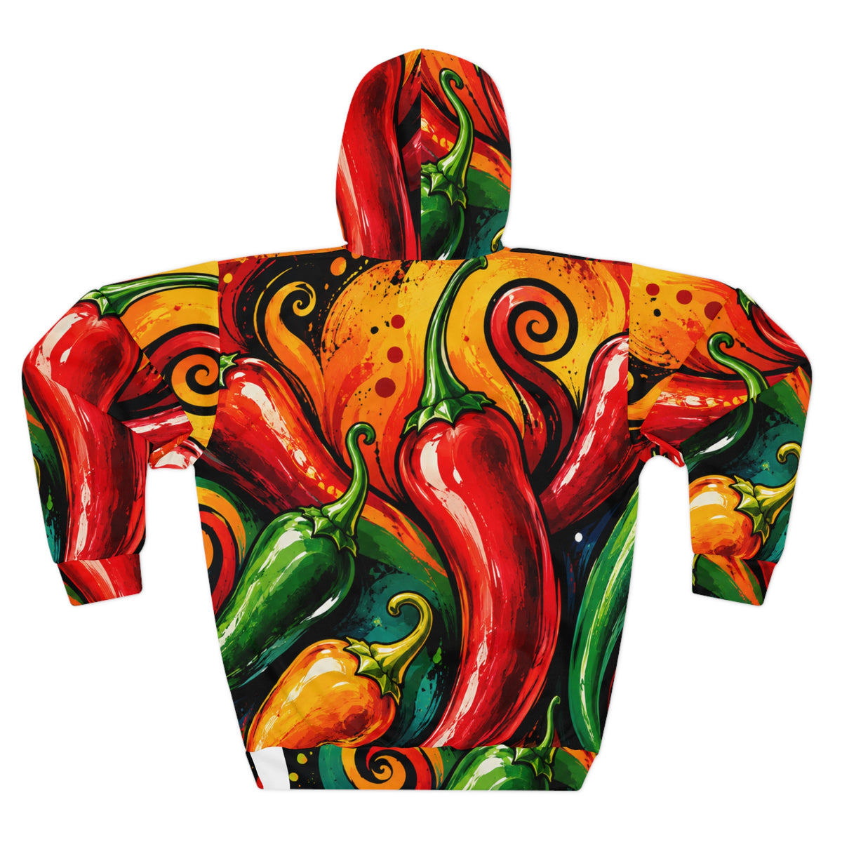 Chili Pepper All-Over Print Hoodie — Vibrant Spicy Pepper Design