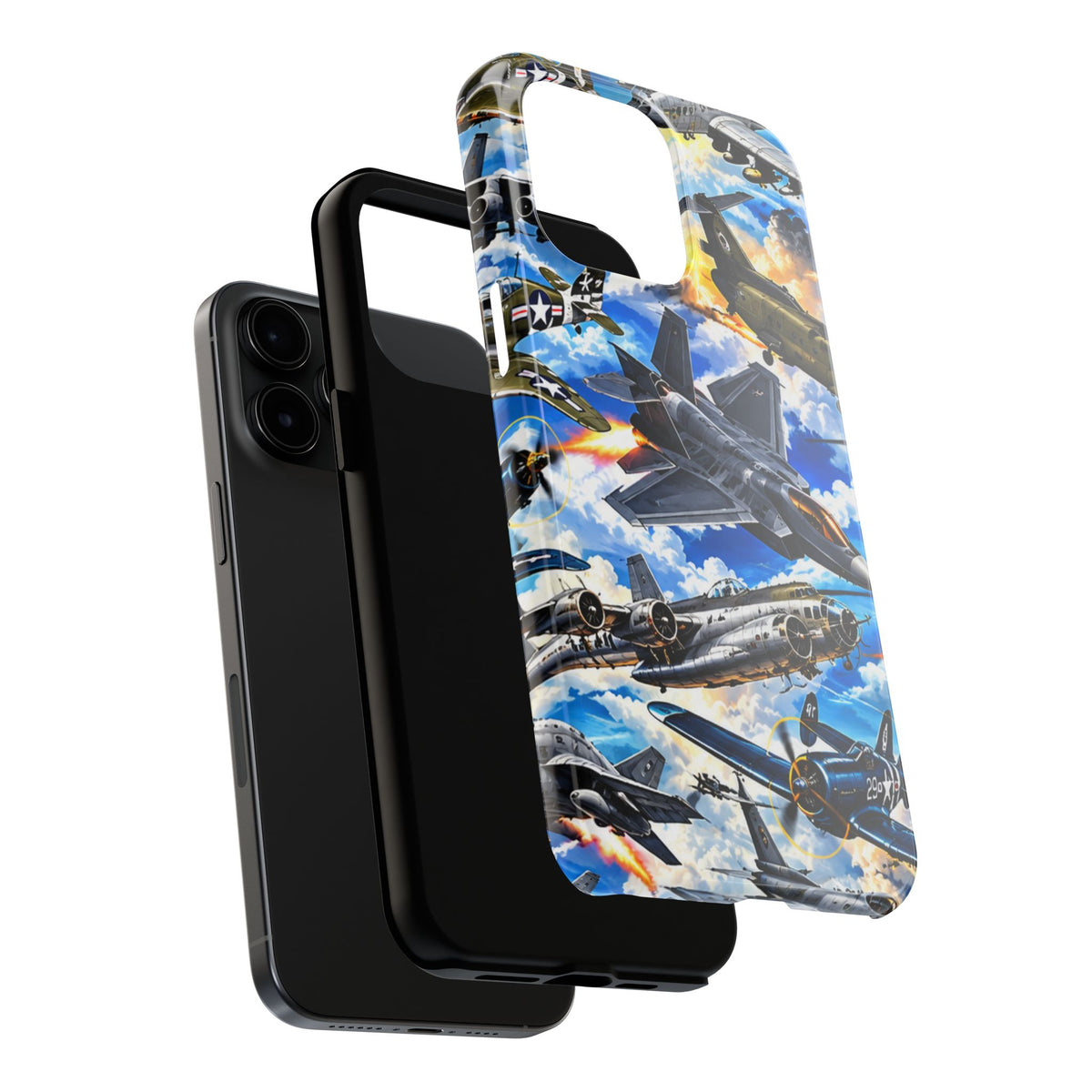 Military Aircraft Tough Phone Case – Vintage & Modern Jet Fighter Print