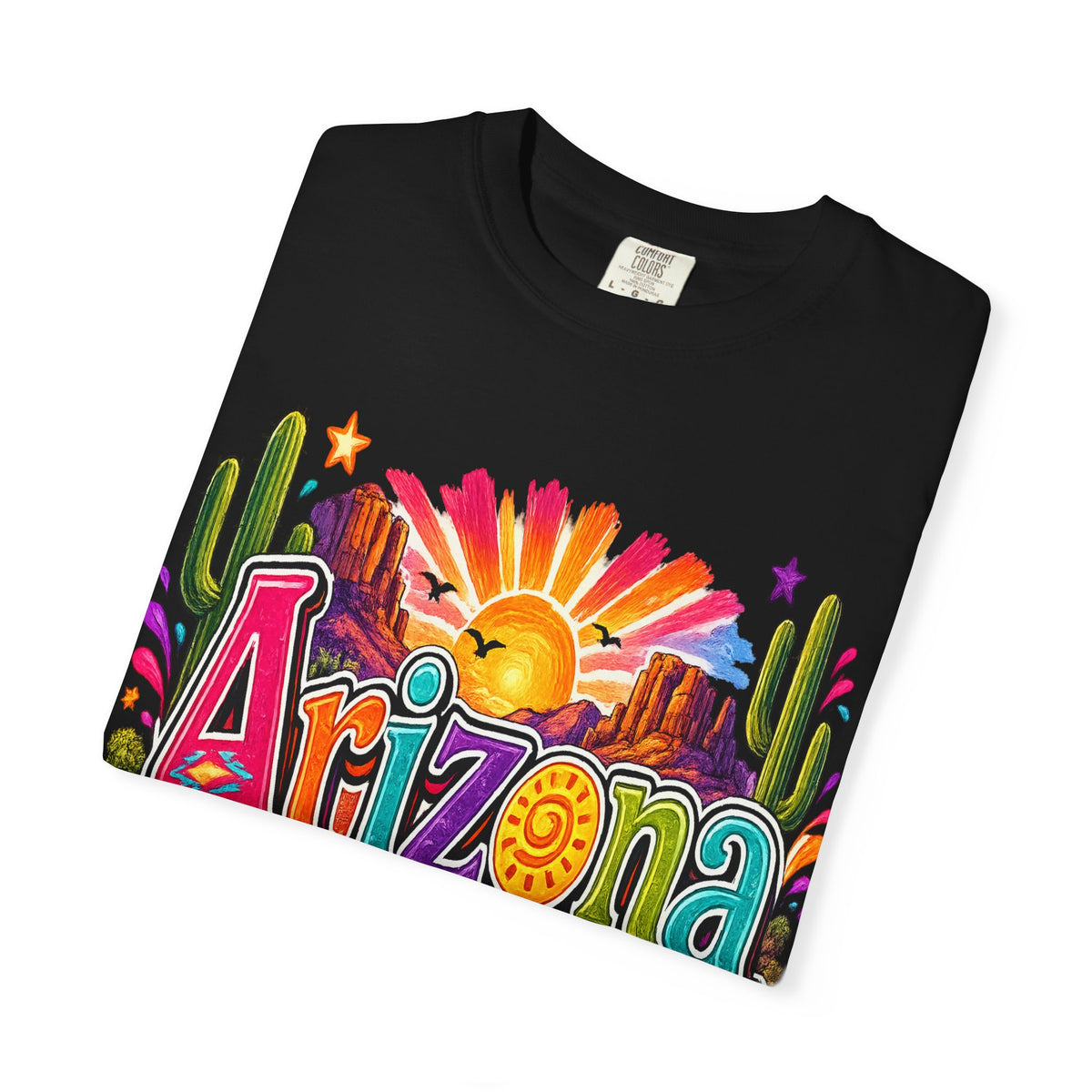 Arizona Desert Sunset T-shirt | Cactus, Saguaro, Floral Scenic Tee