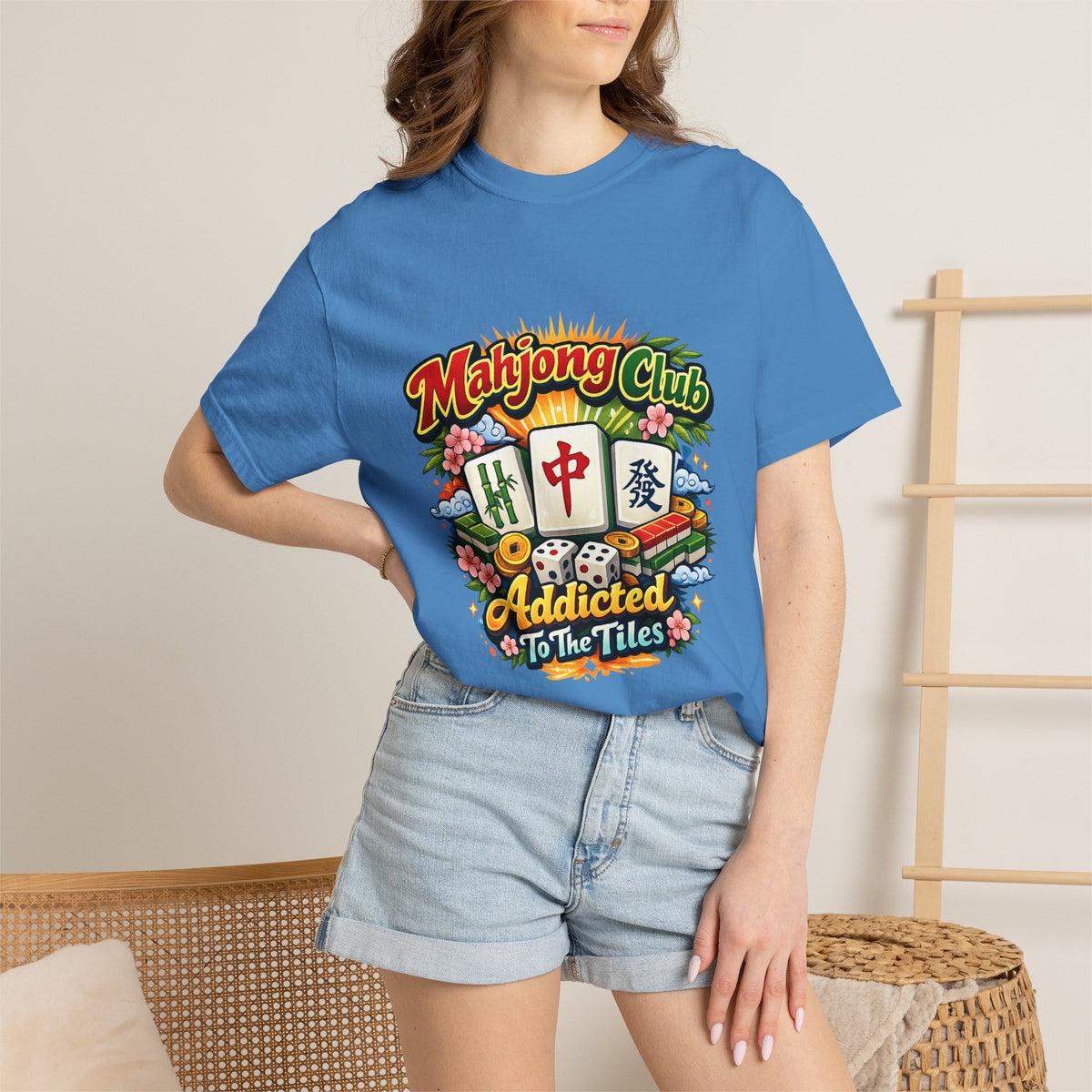 Mahjong Club Addicted to the Tiles T-shirt | Mahjong Graphic Tee