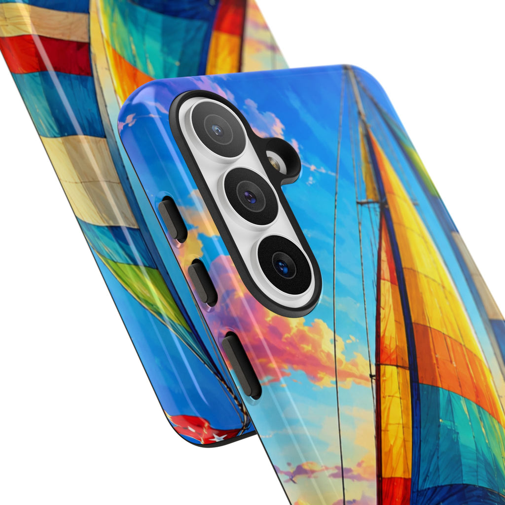 Sailboat Sunset Phone Case — Colorful Nautical iPhone Cover
