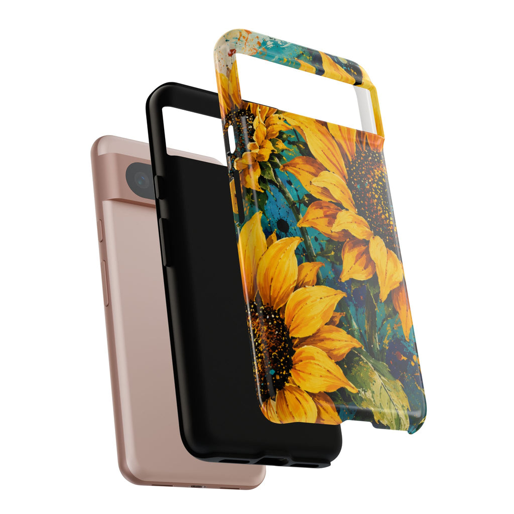 Sunflower Art Phone Case — Vibrant Yellow Floral Tough Case