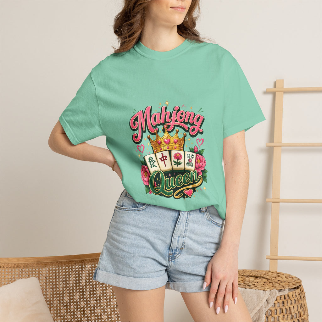 Mahjong Queen T-shirt | Mahjong Tiles Floral Design