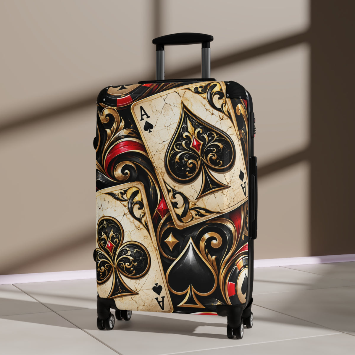 Ace of Spades Travel Suitcase – Vintage Playing Card Luggage
