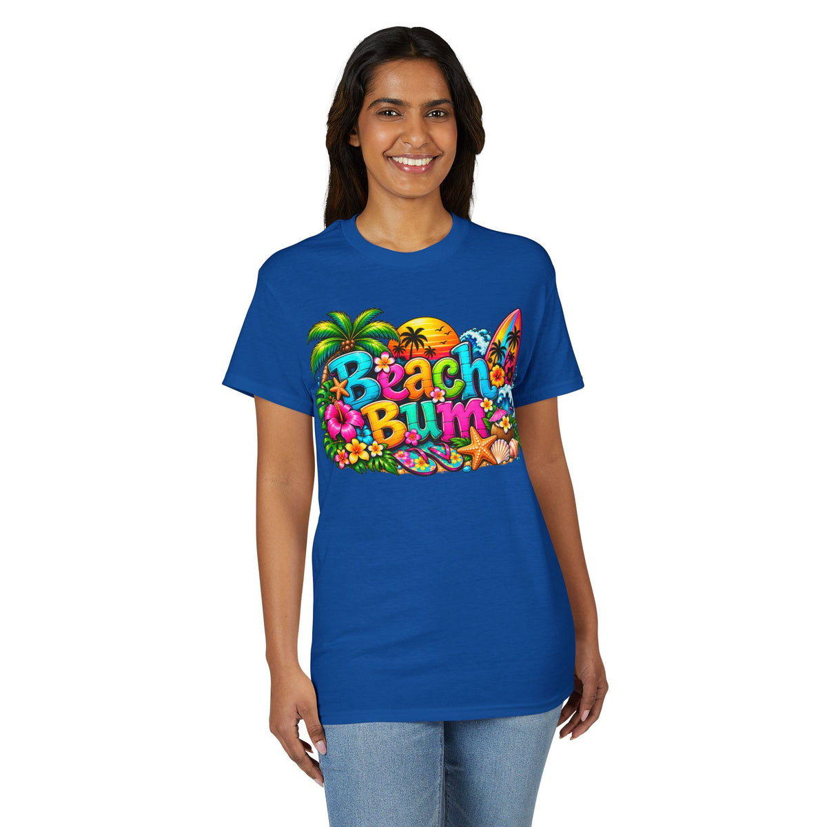 Beach Bum T-Shirt — Colorful Surf & Tropical Graphic Tee