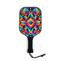 Pickleball Paddle Set — Colorful Geometric Neon Design Pickleball Kit (2 Paddles + 2 Balls)