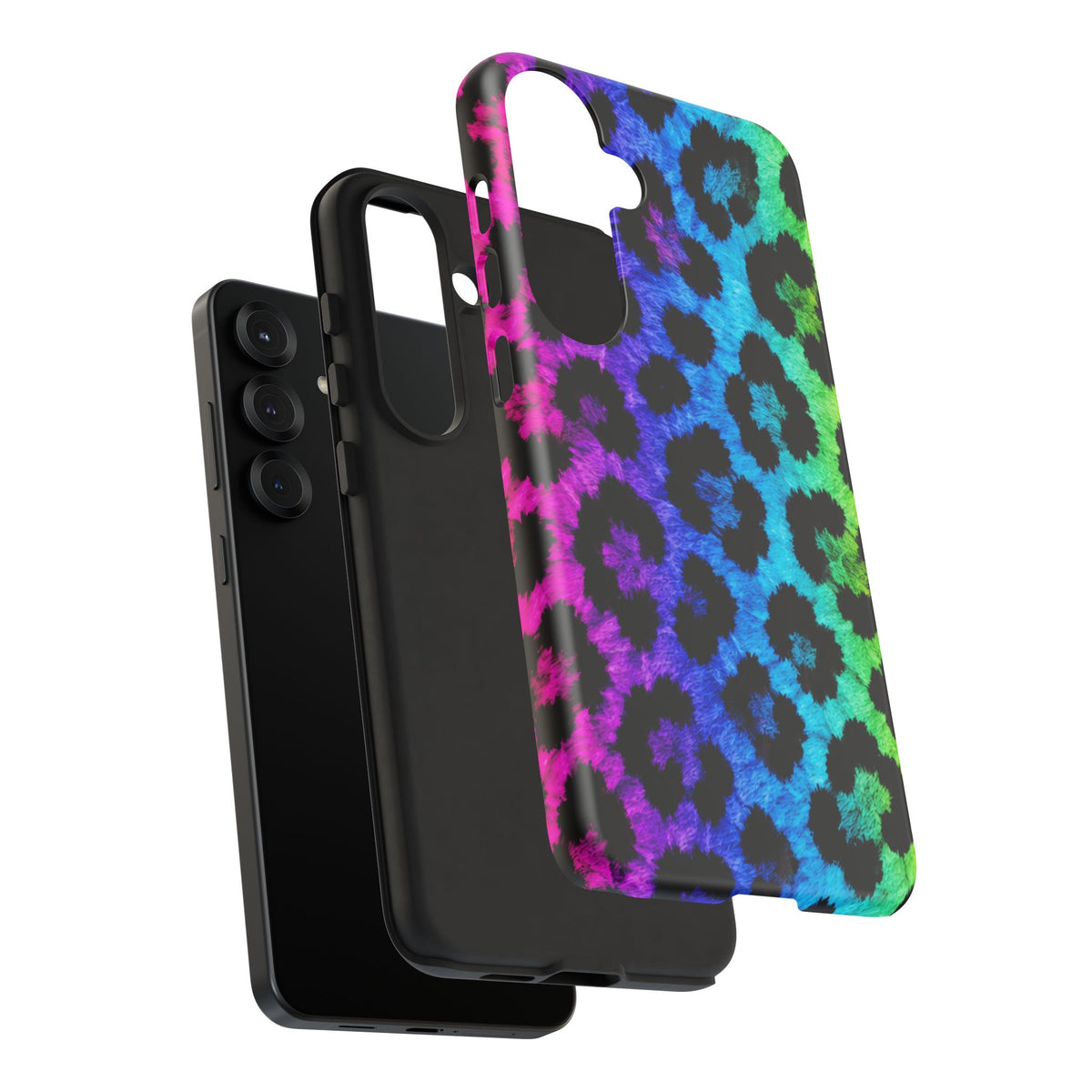 Neon Rainbow Leopard Tough Case – Colorful Animal Print Phone Cover