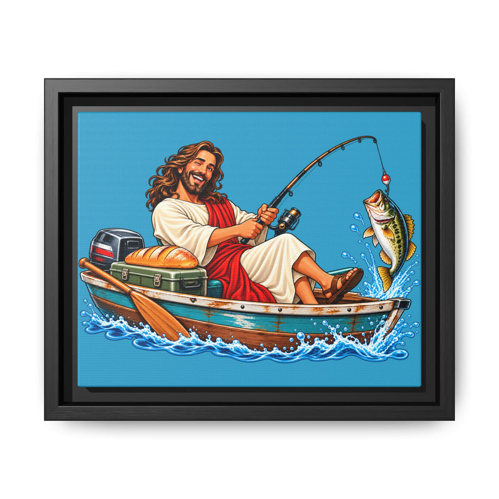 Matte Canvas, Framed (Multi-color) -Jesus Goes Fishing