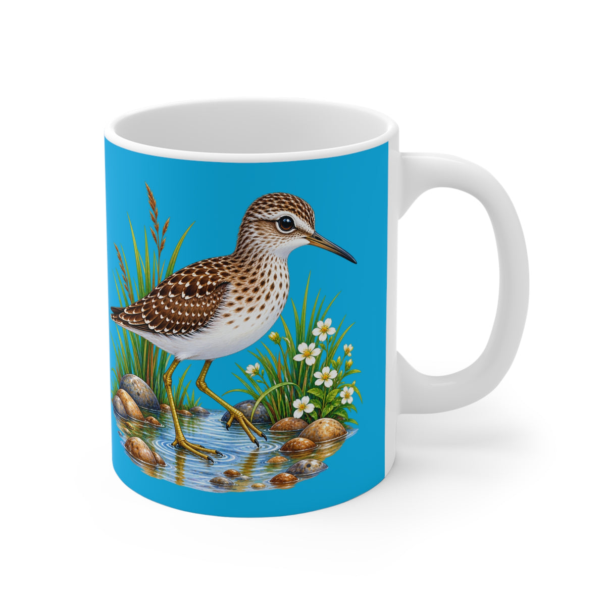 Sandpiper Bird Mug — Coastal Wildlife Ceramic Coffee Cup (11 oz)