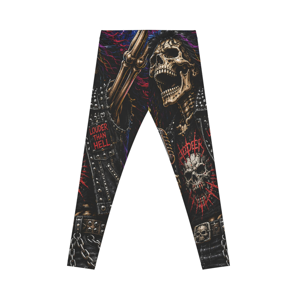 Skull & Chains Gothic Leggings – Heavy Metal All-Over Print