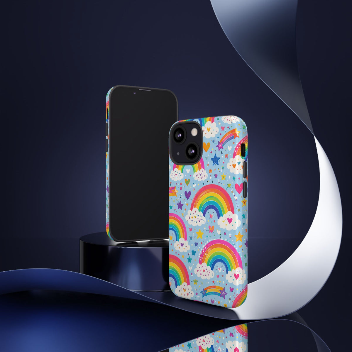 Rainbow Clouds Phone Case — Cute Pastel Rainbow Pattern Tough Case