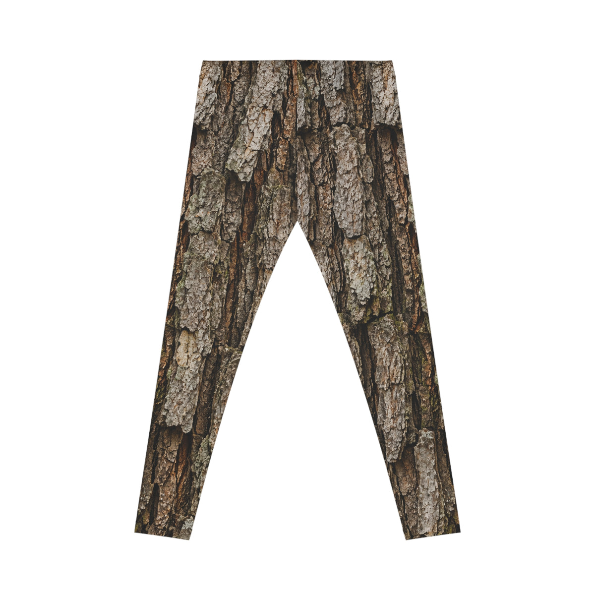 Bark Print Women's Leggings — Realistic Tree Trunk Camouflage Leggings