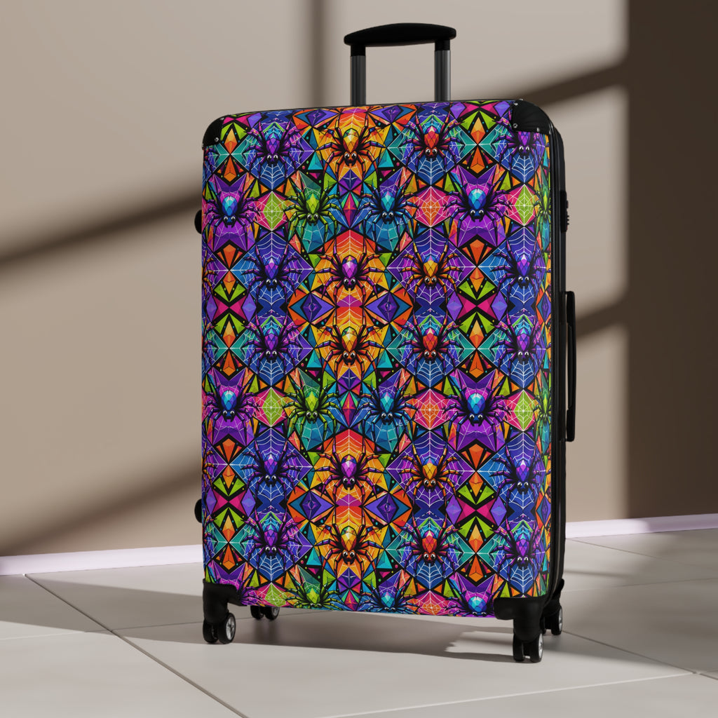 Vibrant Kaleidoscope Suitcase – Colorful Geometric Travel Luggage