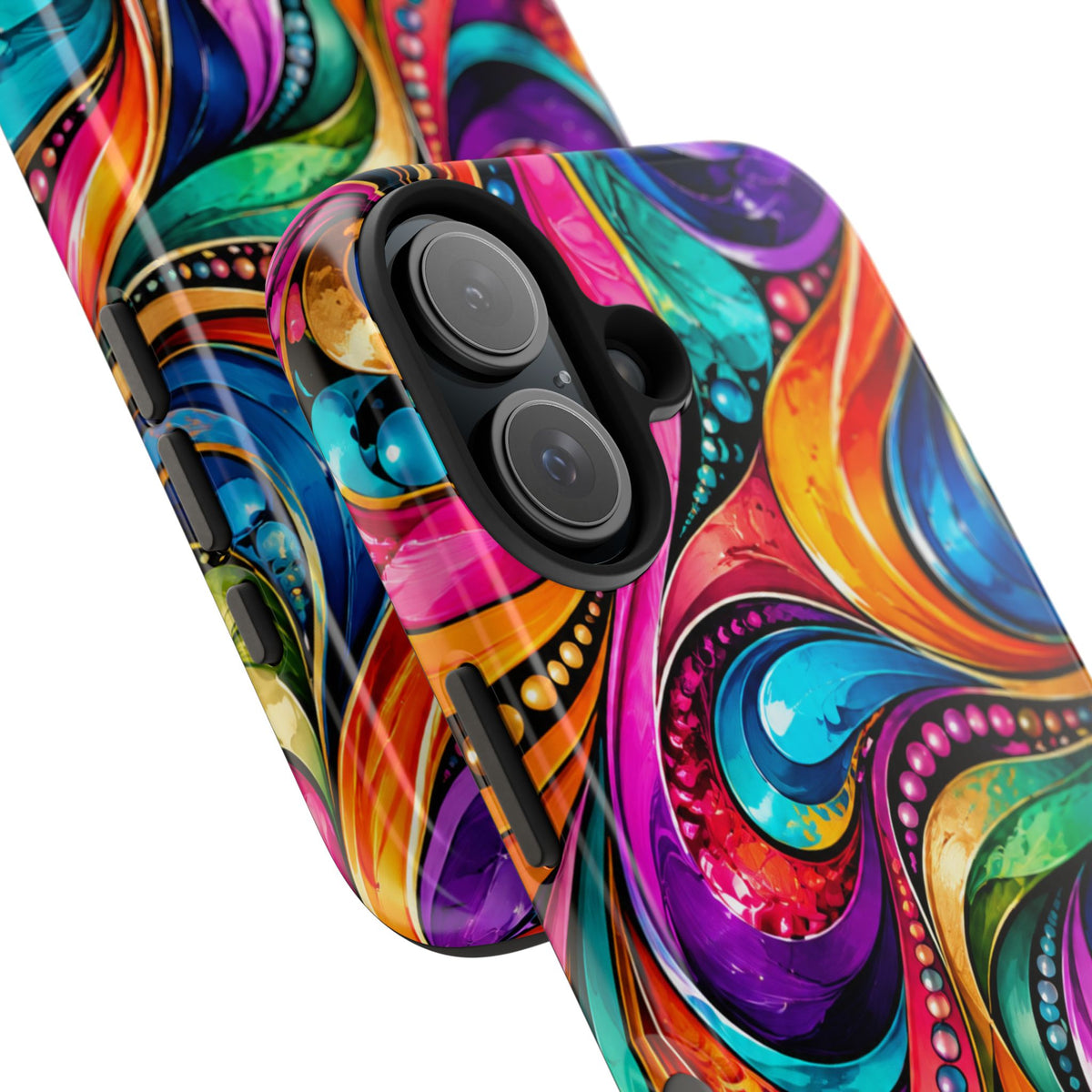 Colorful Swirl Tough Phone Case — Vibrant Abstract Protective Cover