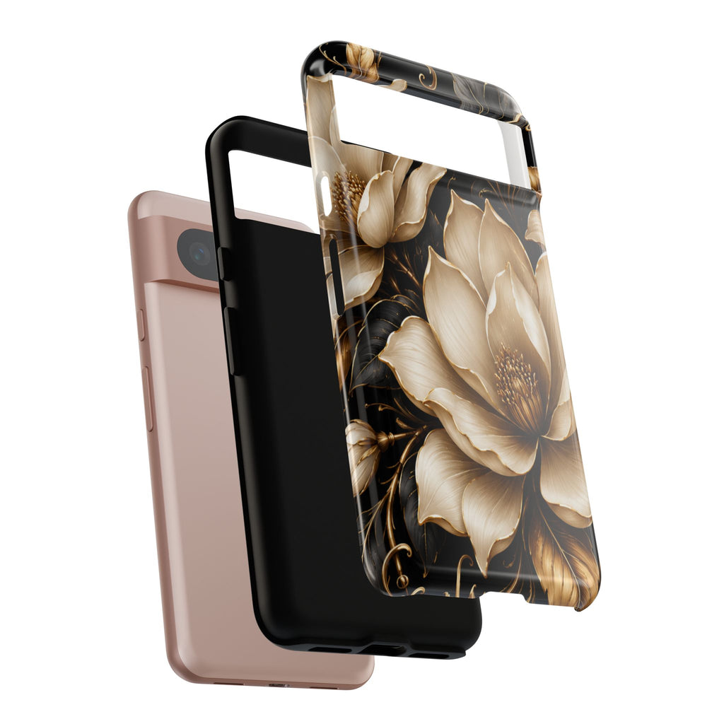 Floral Tough Case — Elegant Gold Magnolia Phone Case
