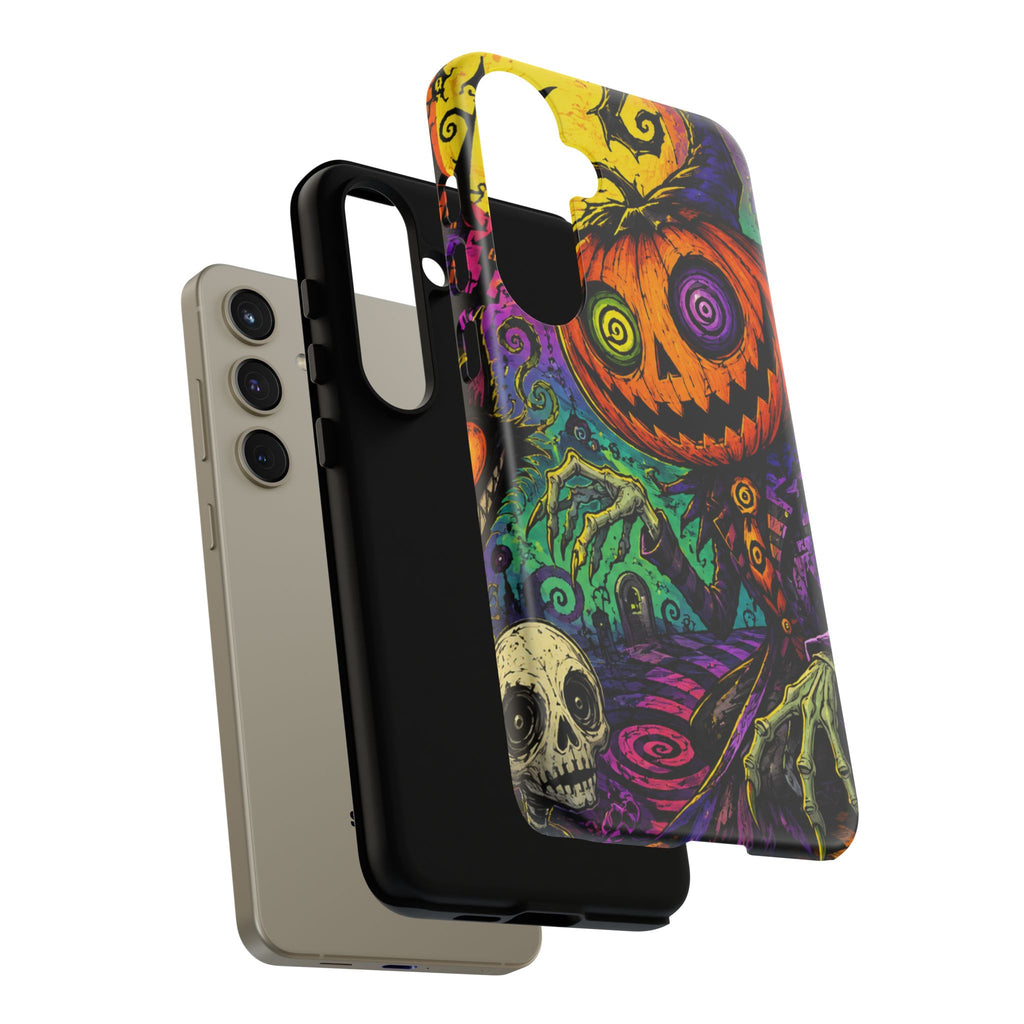 Halloween Pumpkin Skull Phone Case — Psychedelic Jack-o'-Lantern Tough Case
