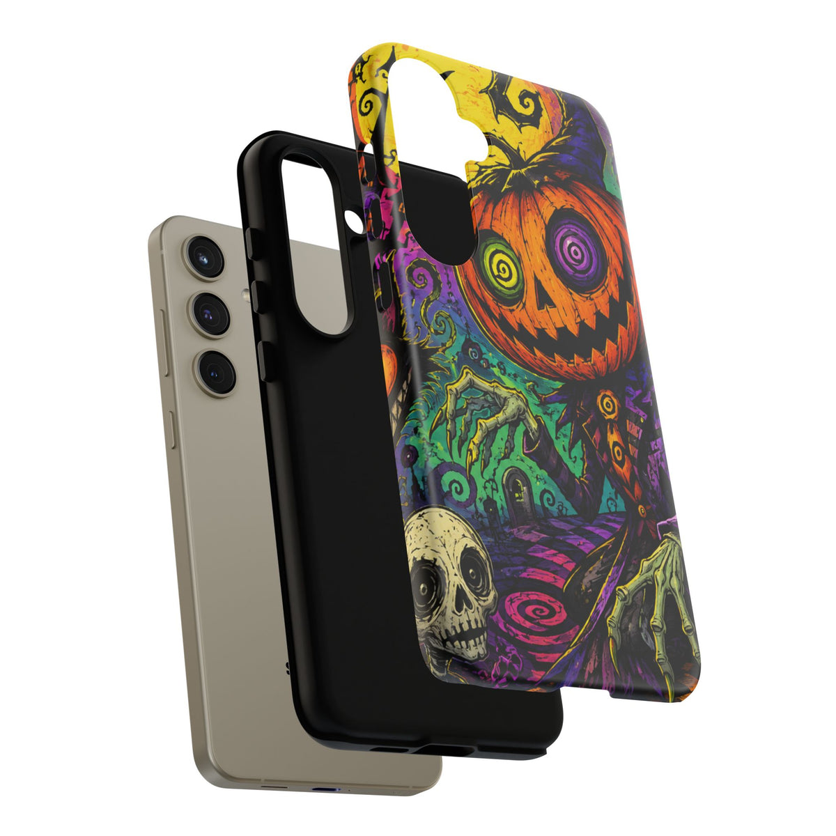 Halloween Pumpkin Skull Phone Case — Psychedelic Jack-o'-Lantern Tough Case