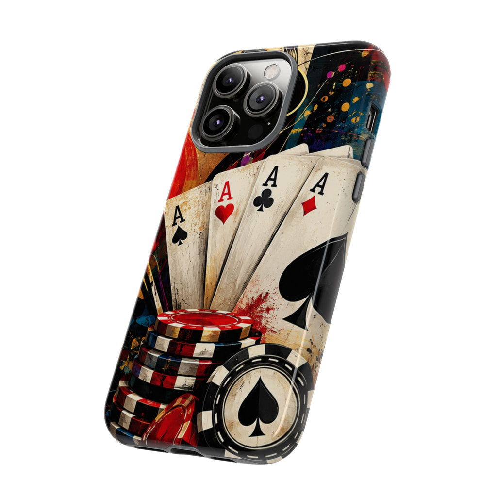 Casino Poker Ace Phone Case — Vintage Playing Cards & Chips Protective Cover
