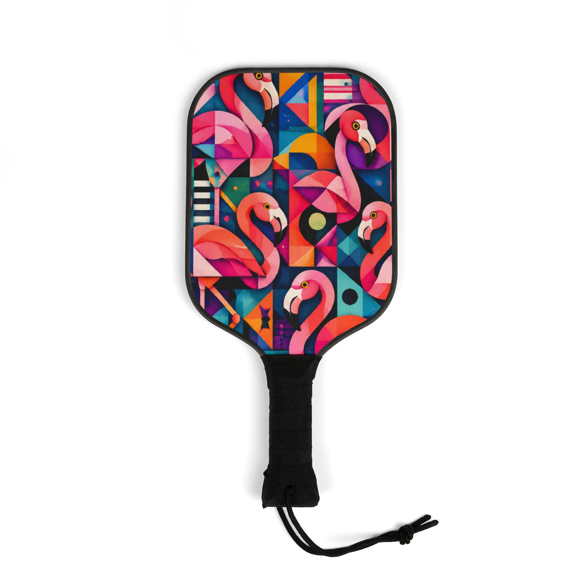 Flamingo Geometric Pickleball Paddles & Balls Set — Bright Tropical Pickleball Kit