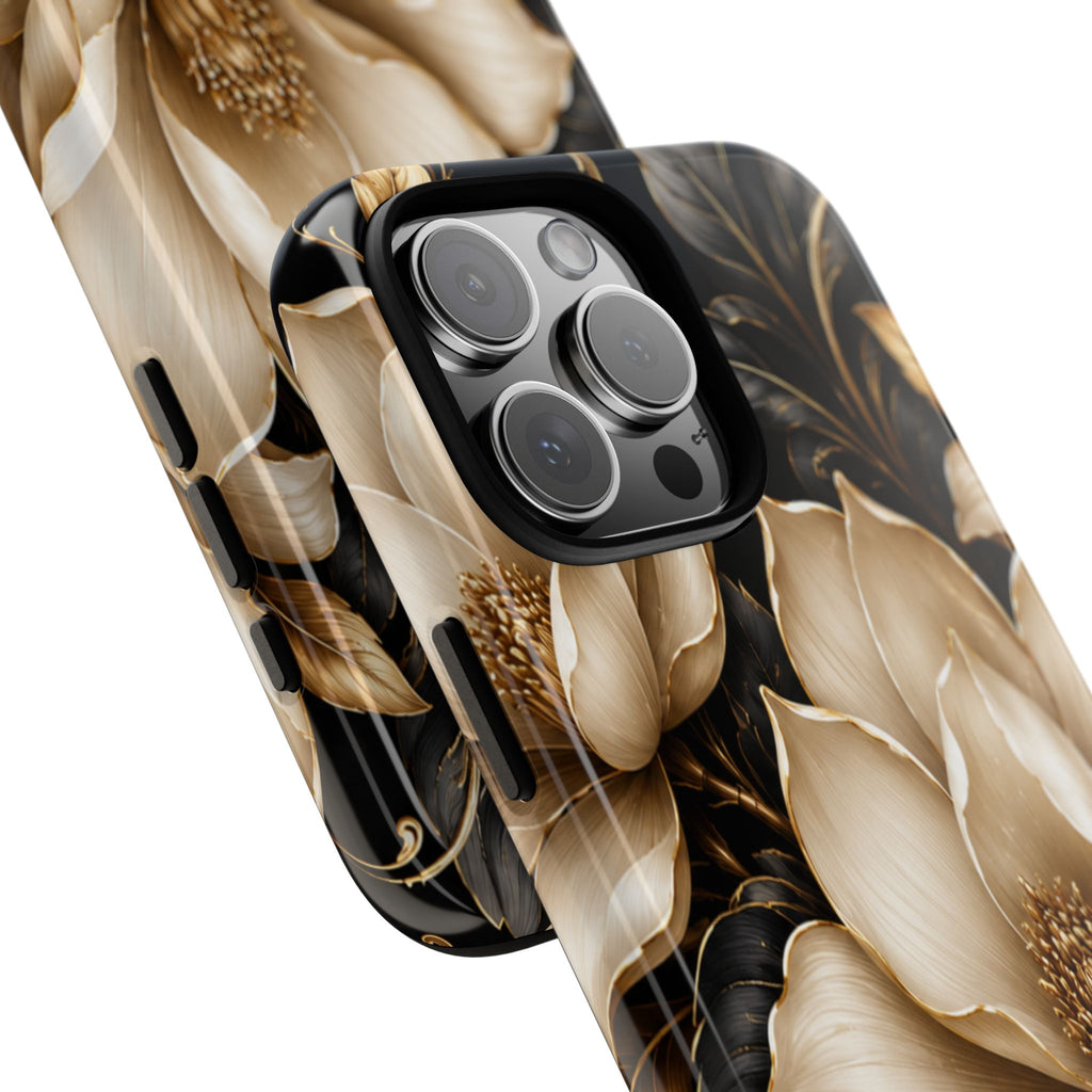 Floral Tough Case — Elegant Gold Magnolia Phone Case