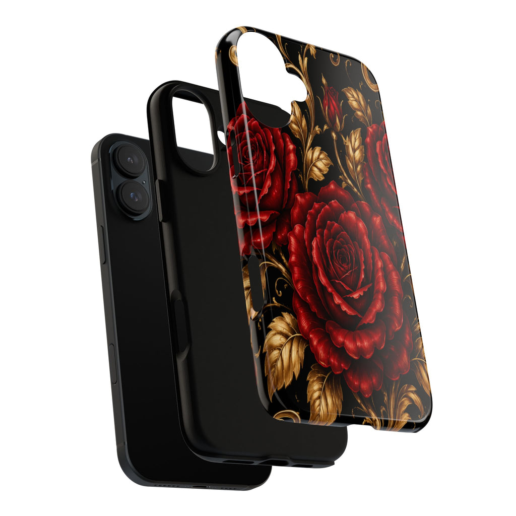 Tough Cases — Vintage Red Rose Floral Phone Case